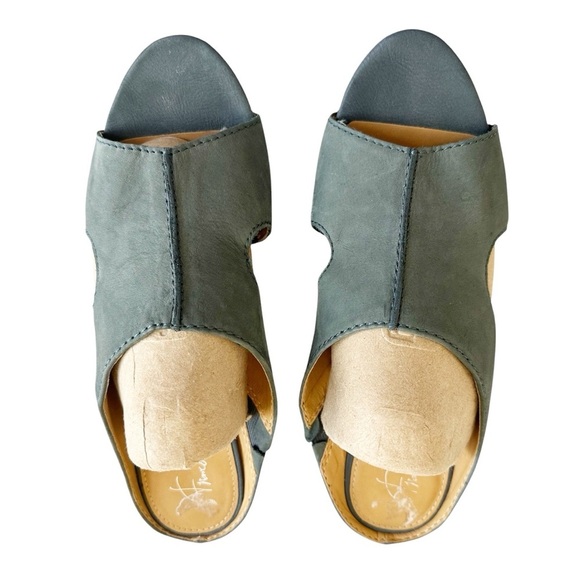 Franco Sarto Artist’s Collection Fiora Cork Wedge Sandals Open Toe Blue Size 8.5 - Picture 2 of 9